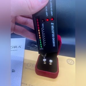 Moissanite earrings, 2.0 ct. passes diamond tester